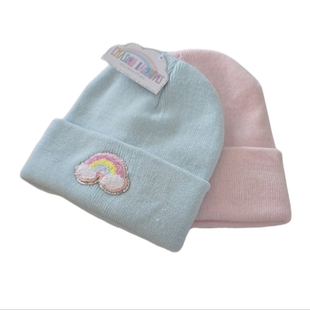B2G1F- Chasing Rainbows Toddler Girl Beanie Set Of 2
